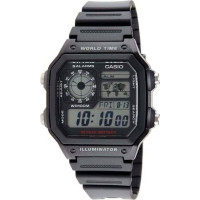 Casio AE-1200WH-1AVDF Ανδρικό Ψηφιακό Ρολόι “World Time” με Χάρτη Παγκόσμιας Ώρας και Ανθεκτική Κατασκευή